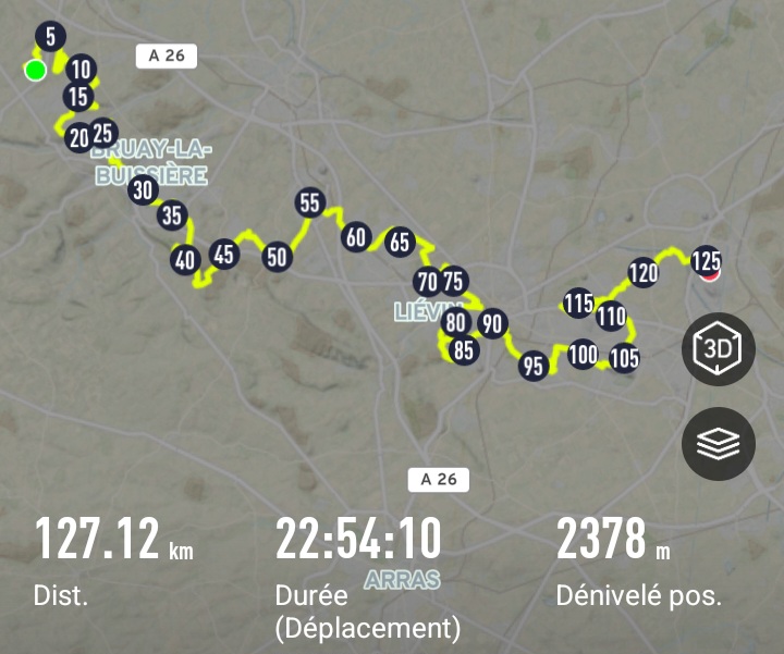 La trace du parcours du TPN